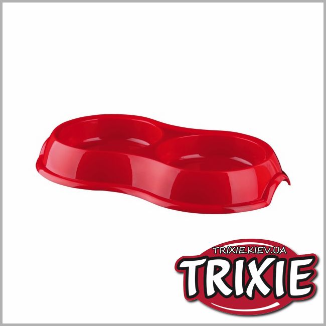 ТРИКСИ Украина - Пластиковая миска двойная TRIXIE (не скользит 2*0.2л / 11см)