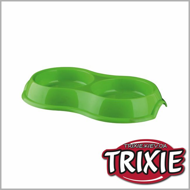 ТРИКСИ Украина - Пластиковая миска двойная TRIXIE (не скользит 2*0.2л / 11см)