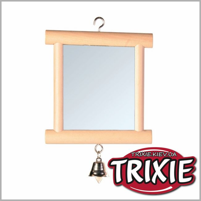 ТРИКСИ Украина - Зеркало с деревянной рамкой с колокольчиком TRIXIE