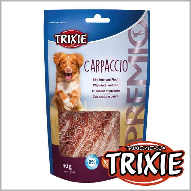 ТРИКСИ Украина - Лакомство для собак TRIXIE Carpaccio (утка/рыба 40g)