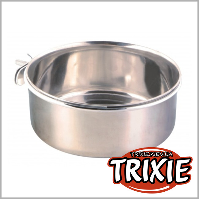 ТРИКСИ Украина - Миска металлическая с кольцом креплением для попугаев Trixie (0.9 L)