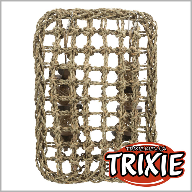 ТРИКСИ Украина - Килимок с игрушками Trixie 61812 для гризунов (водорості/дерево/ротанг), 18х30см