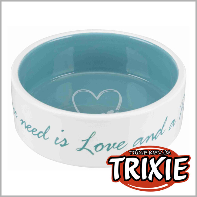 ТРИКСИ Украина - Миска для собак Pets Home-TRIXIE (0,3л/12 cм, крем/бирюза)