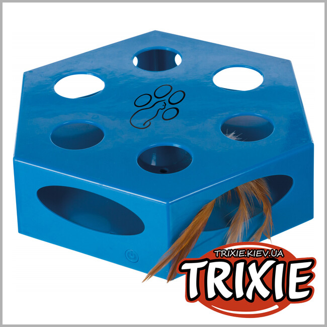 ТРИКСИ Украина - Развивающая игрушка-автомат TRIXIE Turning Feather для кота (22 см, синий)