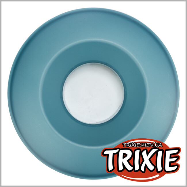 ТРИКСИ Украина - Миска Trixie 25285 для собак Медленное кормление серая/голубая пластик 500 мл 23 см