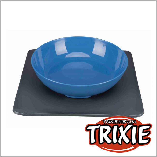 ТРИКСИ Украина - Миска с ковриком Yummynator-TRIXIE (850мл/24х24см,синий/серый)