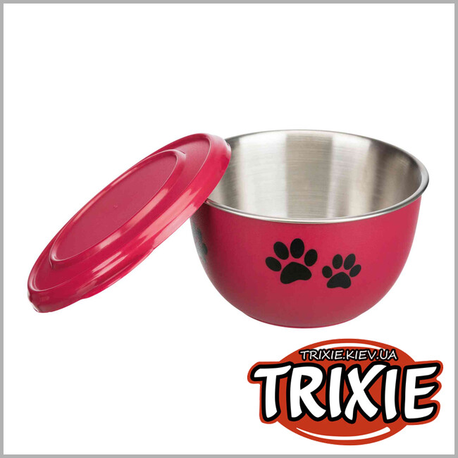 ТРИКСИ Украина - Миска с крышкой TRIXIE (металл/пластик, 0.35л/11см)