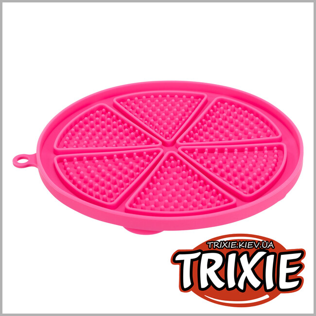 ТРИКСИ Украина - Коврик для лакомства Trixie 34981 "Lick'n'Snack" с присоской (силикон), 17см, розовый