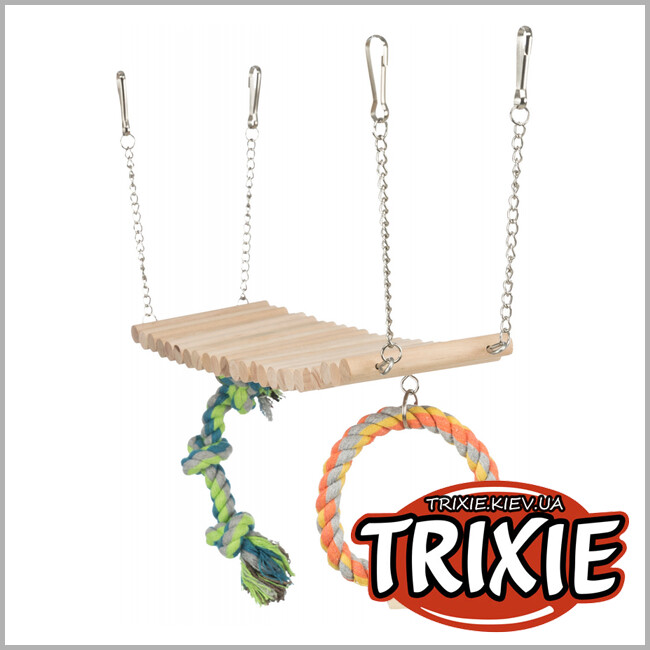 ТРИКСИ Украина - Подвесной мост для грызунов Trixie ( дерево 30*17*9 см )