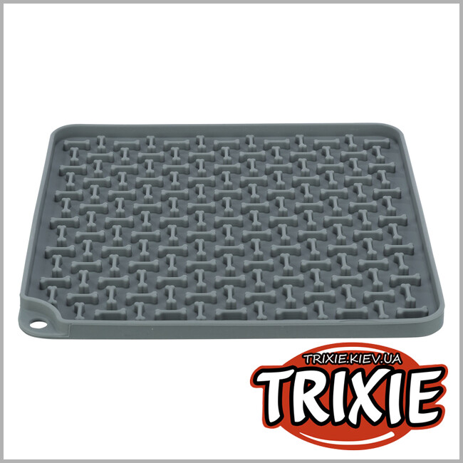 ТРИКСИ Украина - Коврик для лакомства Trixie 34983 "Lick'n'Snack" (силикон), 20х20см, серый