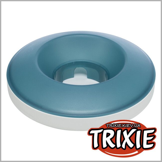 ТРИКСИ Украина - Миска Trixie 25285 для собак Медленное кормление серая/голубая пластик 500 мл 23 см