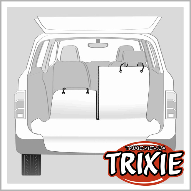 ТРИКСИ Украина - Коврик в багажник с защитой бампера Trixie 13238 для животных, раздельный, 1.80х1.30м, беж/черный