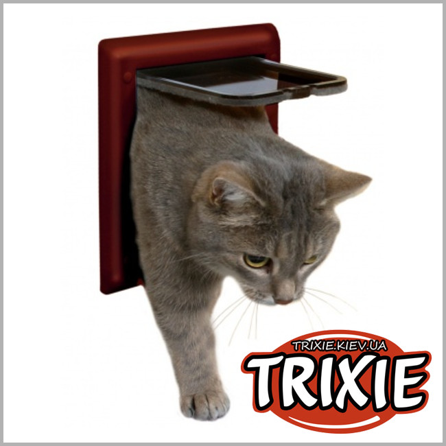 ТРИКСИ Украина - Дверца для котов TRIXIE - Classic (Цвет: бордовый)