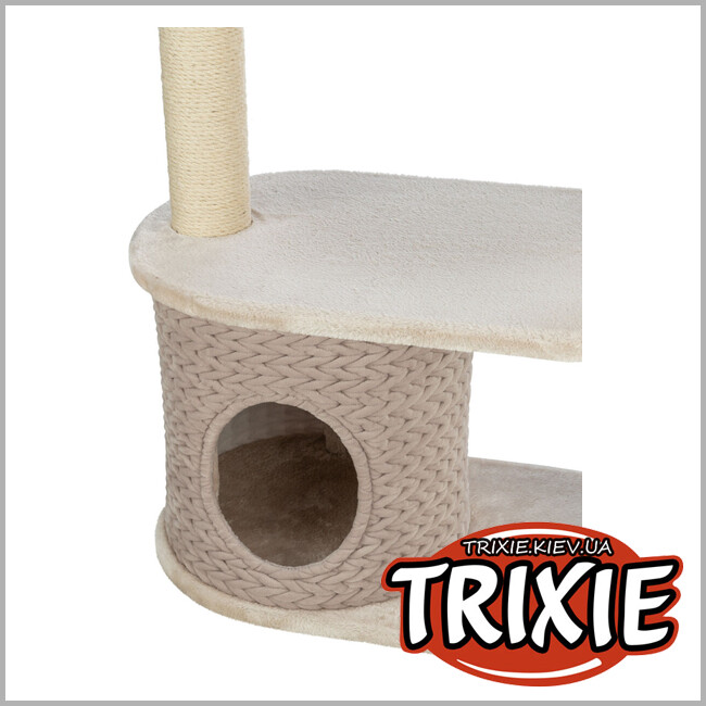 ТРИКСИ Украина - Домик-драпак для кошек Trixie "Alessia", 114см, светло-серый/песок