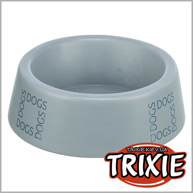 ТРИКСИ Украина - Миска для собак Trixie 25224 керамическая 0,4 л диаметр 16 см серо-голубая