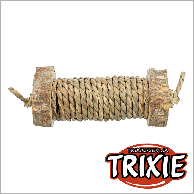 ТРИКСИ Украина - Игрушка-барабан Trixie 61820 для грызунов (водоросли/дерево), 5х18см