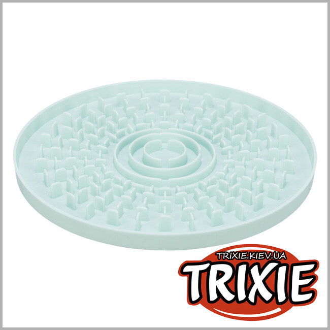 ТРИКСИ Украина - Миска-коврик Trixie 34958 для щенков Junior для медленного кормления голубая пластик 21 см