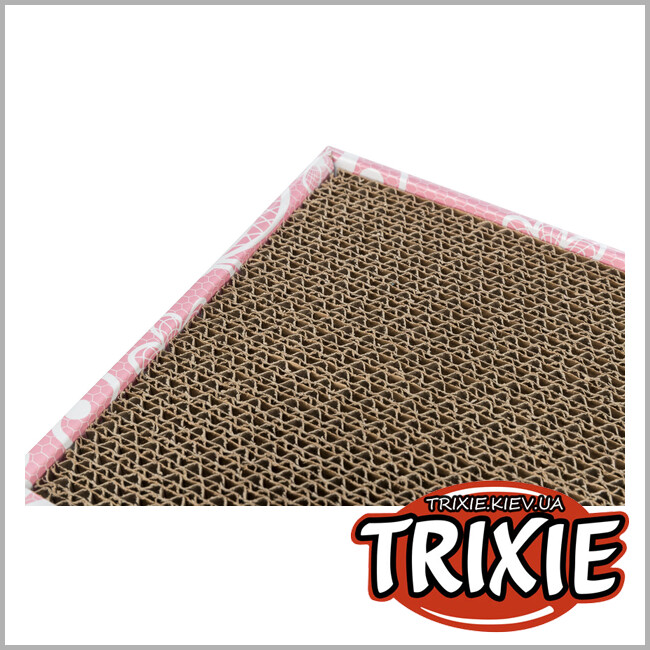 ТРИКСИ Украина - Царапка для кошек Trixie 48005 с двумя шариками и кошачьей мятой картонная розовая 48х5х25 см