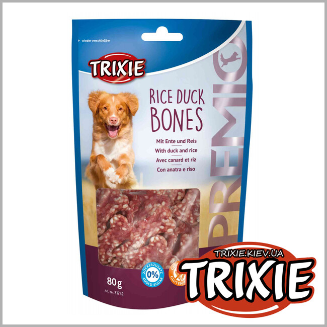 ТРИКСИ Украина - Косточки для собак TRIXIE -Rice Duck Bones (утка/рис 80g)