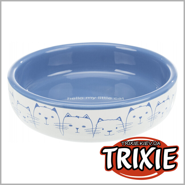 ТРИКСИ Украина - Миска для кошки TRIXIE - керамическая (голубая 0,3 л/ø 15 см )