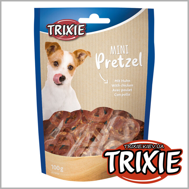ТРИКСИ Украина - Лакомство для собак Trixie 31656 Mini Pretzels с курицей 100г