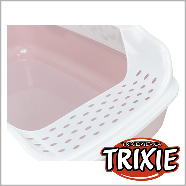 ТРИКСИ Украина - Туалет для кота Trixie 40399 "Delio" с высоким бортиком, 38х20х50см, сиреневый/белый