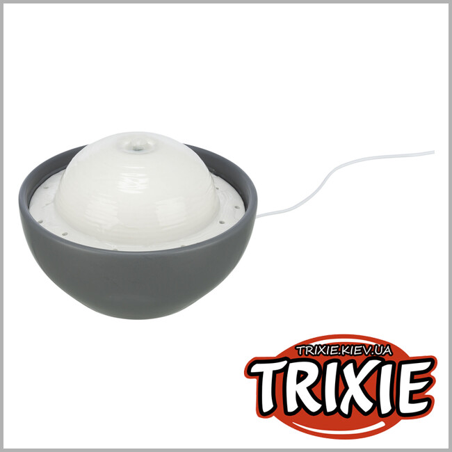 ТРИКСИ Украина - Фонтан для собак Trixie 24448 Vital Dome керамический 1,5л 20х10х20 см серо-белый