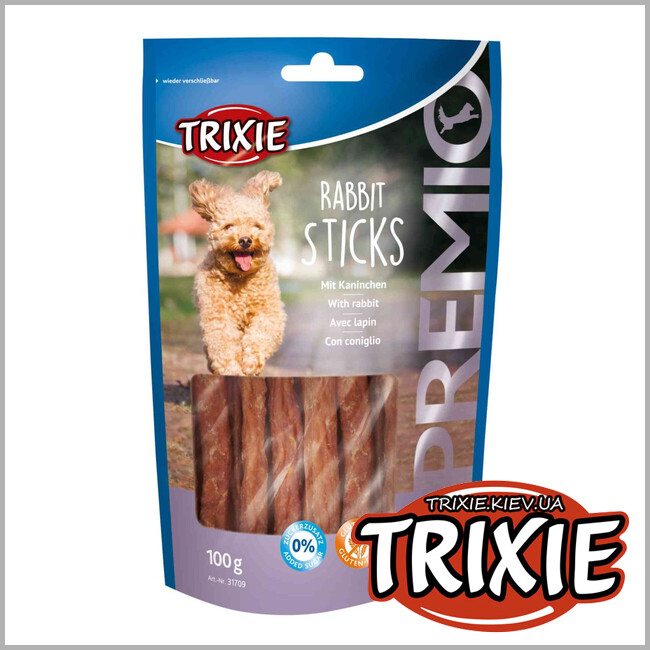 ТРИКСИ Украина - Лакомство для собак Trixie 31709 PREMIO Rabbit Sticks с кроликом 100г