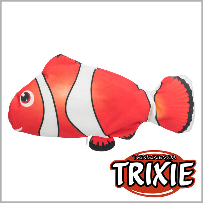 ТРИКСИ Украина - Игрушка Trixie 45824 для кошек Рыба движущаяся ткань кошачья мята 26 см