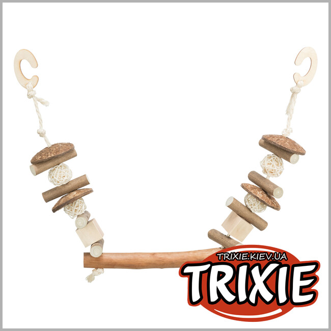 ТРИКСИ Украина - Качели для птиц Trixie 58745 (кокос/дерево/ротанг), 20х30см