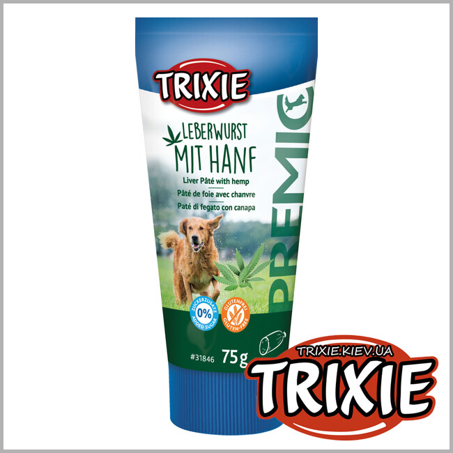 ТРИКСИ Украина - Лакомство для собак Trixie 31846 PREMIO паштет с печенью и коноплей, 75г