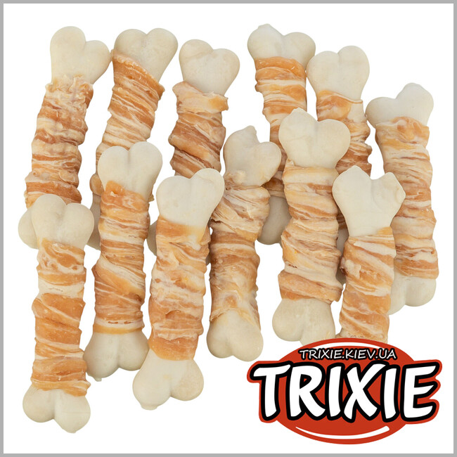 ТРИКСИ Украина - Жевательные косточки для собак Trixie 31540 "Marbled Chickies" (курица/треска), 100гр