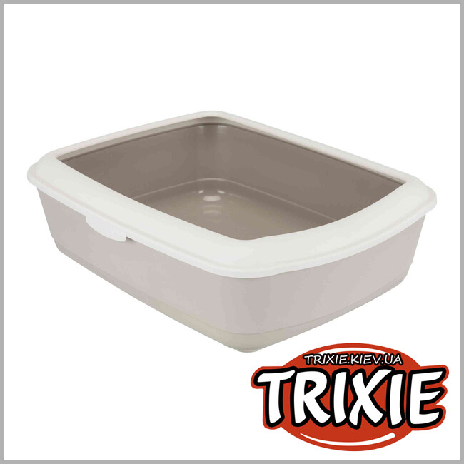 ТРИКСИ Украина - Туалет для кота с рамкой Classic-TRIXIE (пластик, 37 × 15 × 47 см, серо-коричневый)