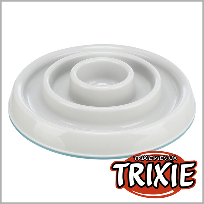 ТРИКСИ Украина - Миска Trixie 25029 для собак Медленное кормление серая пластиковая 450 мл 23 см