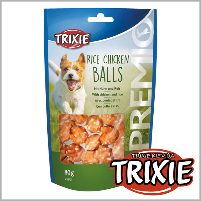 ТРИКСИ Украина - Лакомство для собак Trixie 31701 Rice Chicken Balls рис/курица 80г