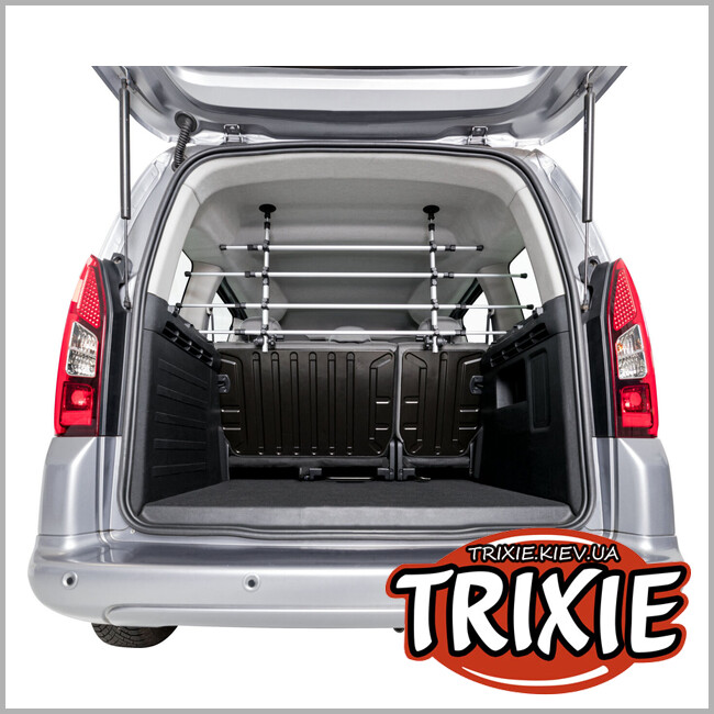 ТРИКСИ Украина - Авто решетка Trixie 13171 с фиксацией подголовника для животных: 93-163см/34-48см, серебро/черный