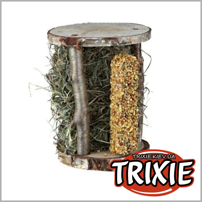 ТРИКСИ Украина - Кормушка Trixie с сеном+солома (дерево, 13х25х13см, 60гр)