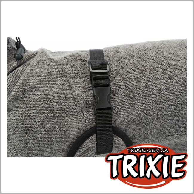 ТРИКСИ Украина - Халат-попона для собак махровый TRIXIE (XS: 30см, серый)