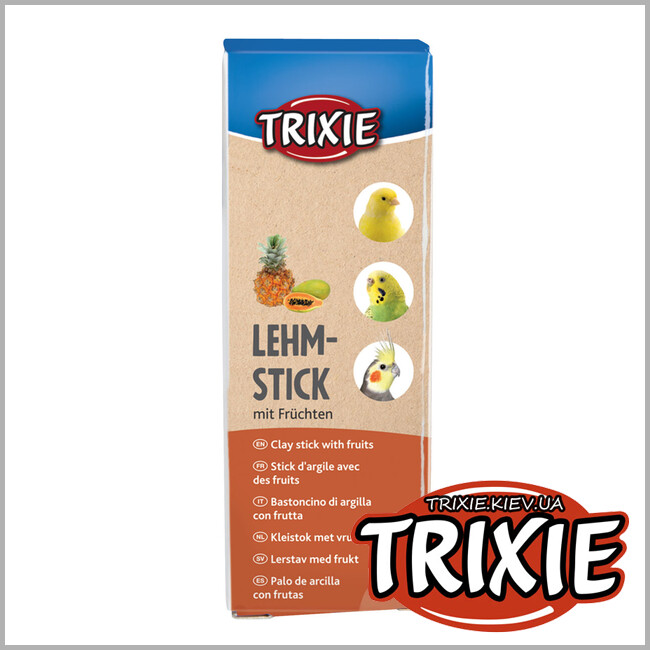 ТРИКСИ Украина - Глиняная палочка для попугаев Trixie 50551 с фруктами, 2шт/250г