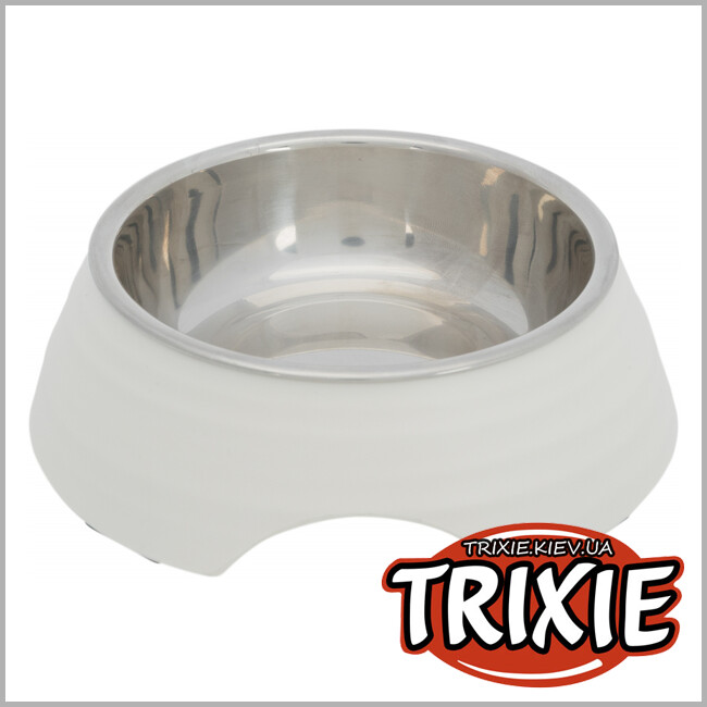 ТРИКСИ Украина - Миска TRIXIE (металл/меламин, 0.2л/14см,белый)