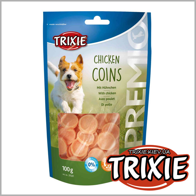 ТРИКСИ Украина - Лакомство для собак Trixie 31531 PREMIO ChickenCoins курица 100г