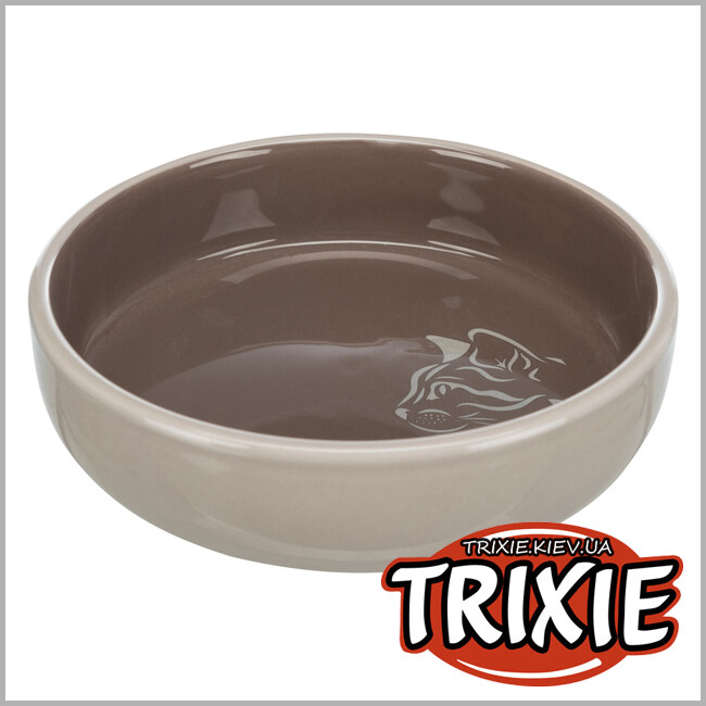 ТРИКСИ Украина - Миска для коротконосых пород котов Trixie Ceramic Bowl (0.3л/ 15см, цвета разные)