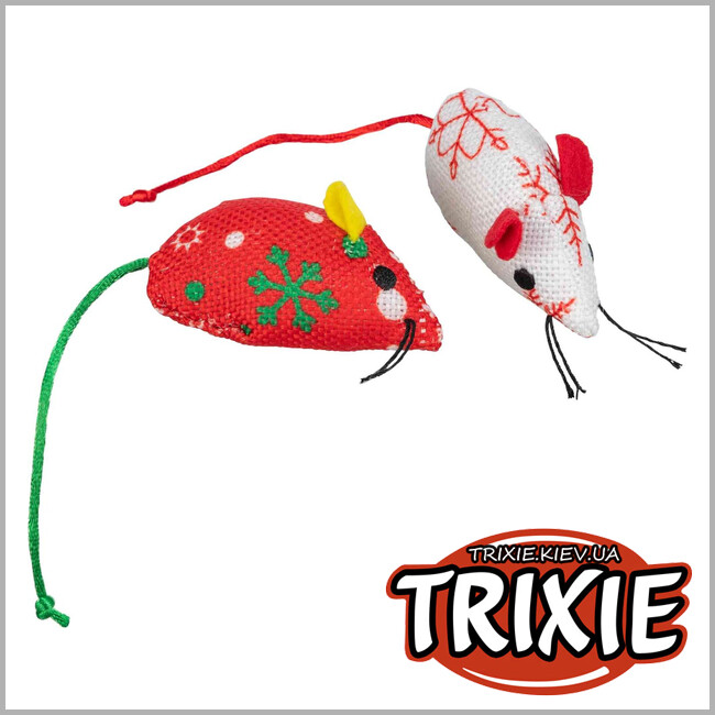 ТРИКСИ Украина - Игрушка Мышка для кошек Trixie 92451 ткань 2 шт 7 см