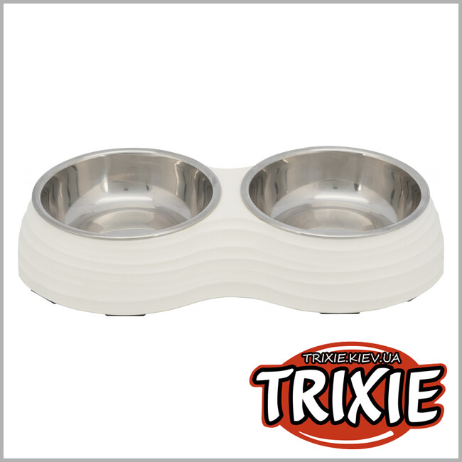 ТРИКСИ Украина - Двойная миска TRIXIE Bowl Set (меламин/металл 2 * 0.2л / 11см )