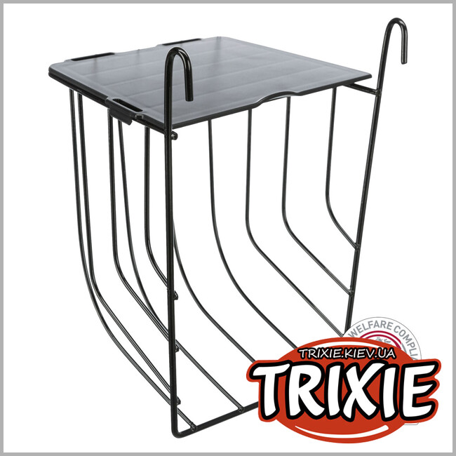 ТРИКСИ Украина - Ясли для сена Trixie 60890 висячие с крышкой металлические 13 х 18 х 12 см черные
