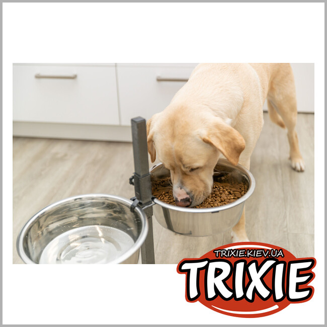 ТРИКСИ Украина - Подставка с мисками для собак Trixie 24923 на регулируемой подставке металлическая 2x4,5 л/29 см