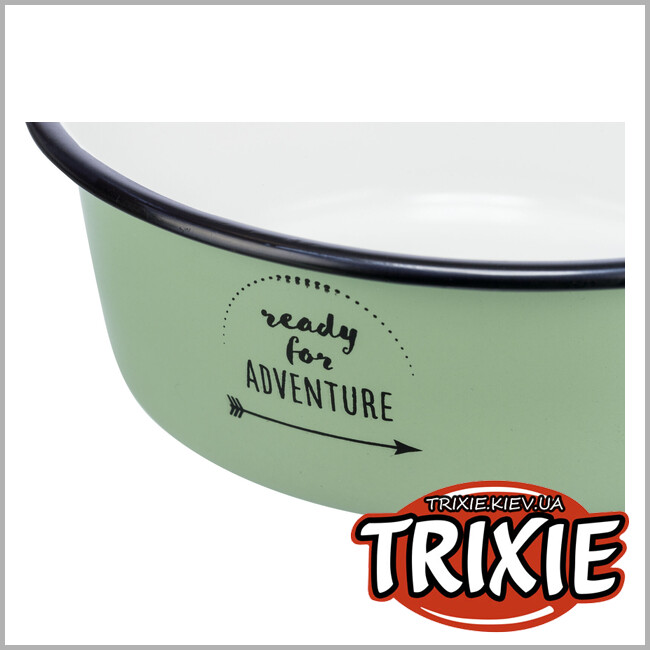 ТРИКСИ Украина - Миска Trixie 25211 для кошек Adventure зеленая эмаль/металл 300 мл/12 см