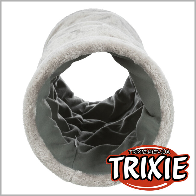 ТРИКСИ Украина - Игровой тоннель для животных Trixie 42982 (плюш), 22х60 см, серый
