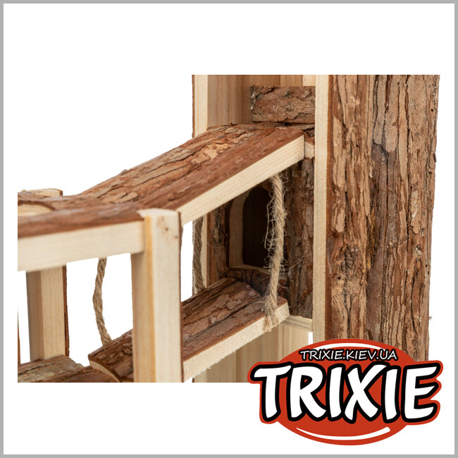 ТРИКСИ Украина - Игровая площадка Trixie "Tjorven" для мышей, хомяков (кора), 32х19х29см