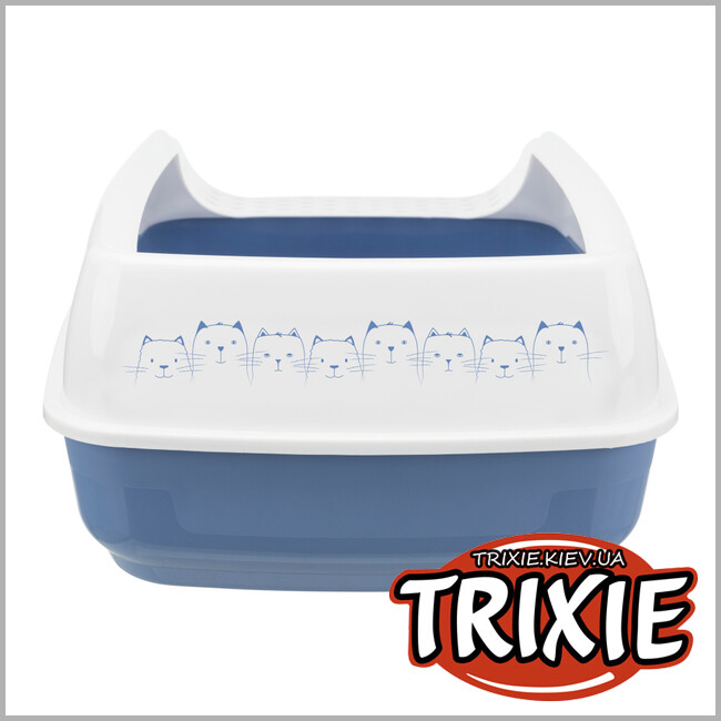 ТРИКСИ Украина - Туалет для кота Delioс-TRIXIE c рамой (35х20х48 см, синий/белый)